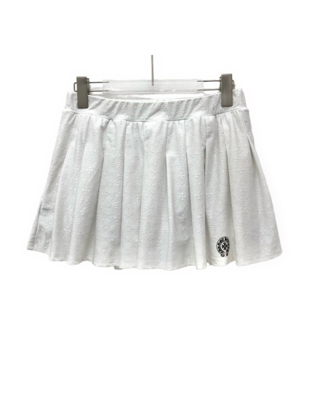 Chrome Hearts White Cross Floral Jacquard Mini Skirt